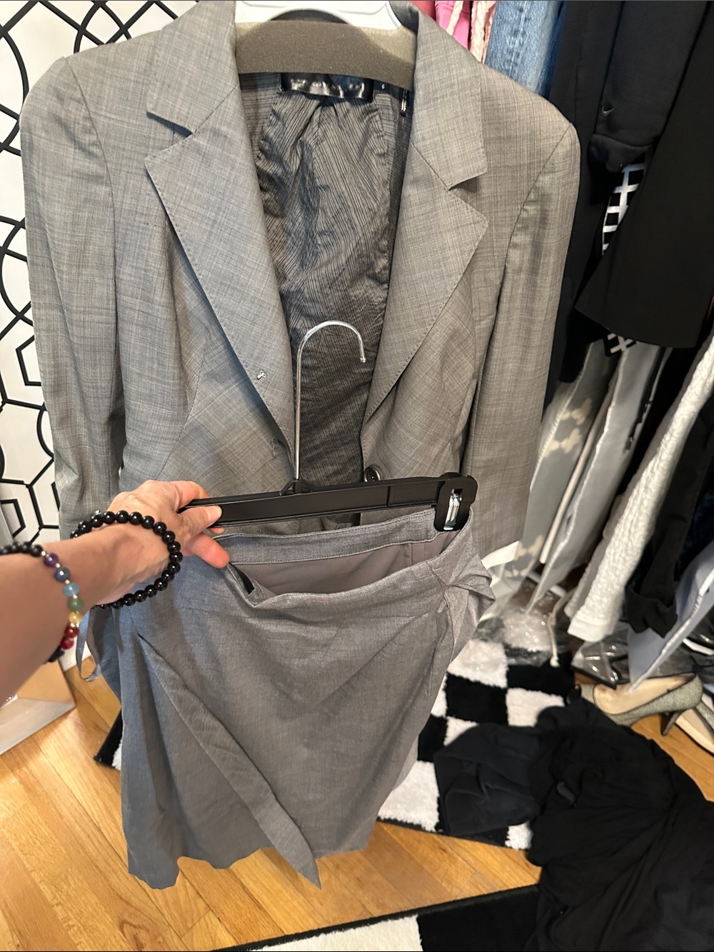 LAMB Gray Women's Blazer and skirt